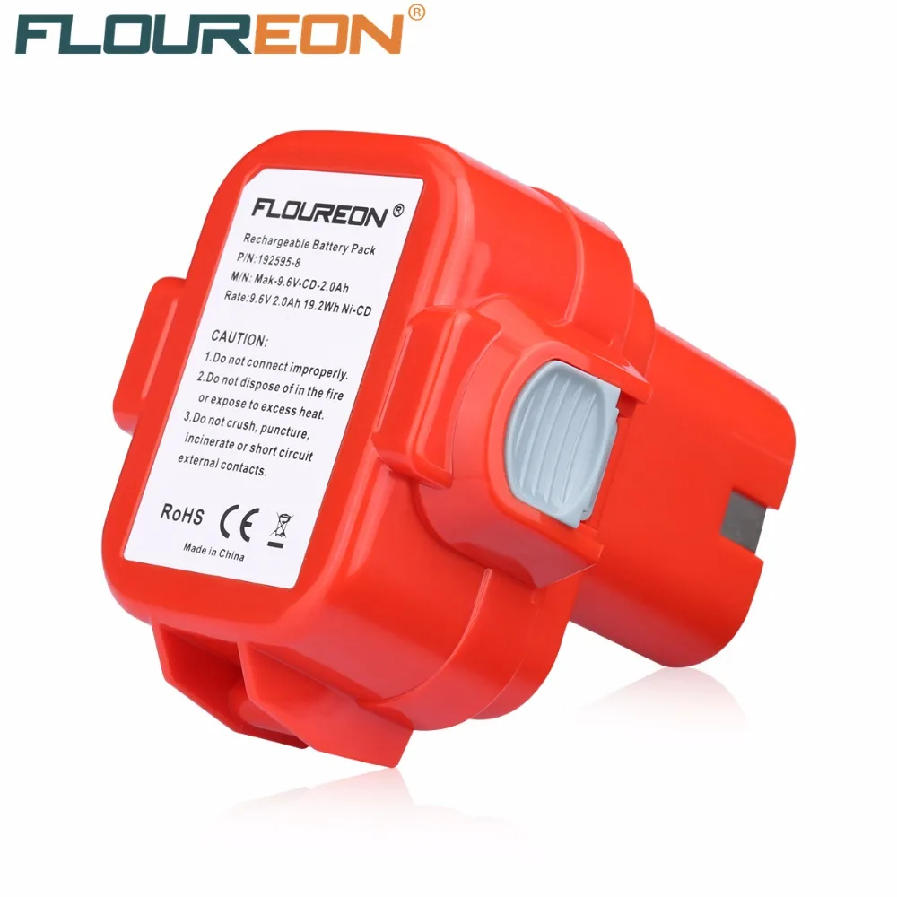  FLOUREON 9.6V 2000mAh Rechargeable Battery Pack Power Tool Battery Cordless Drill for Makita 9120 9