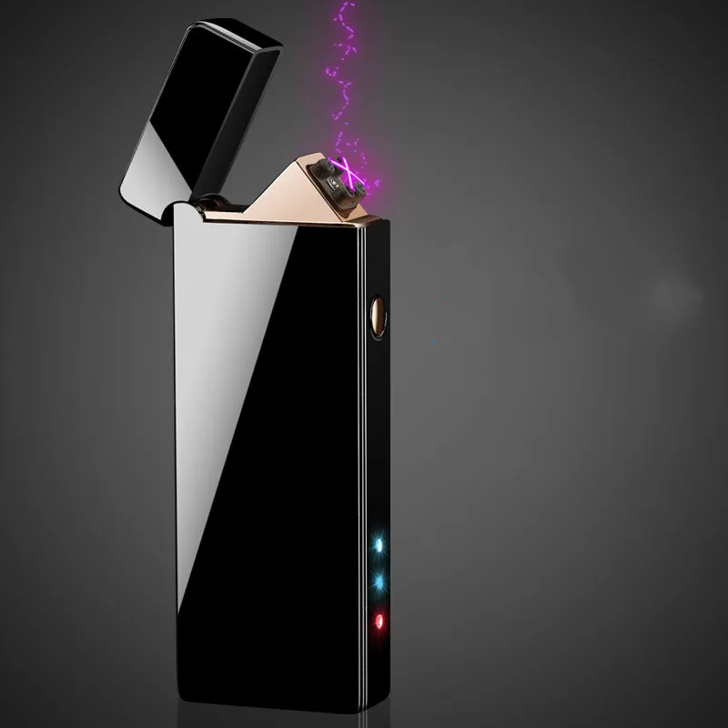 

New Double Arc Plasma Cigarettes Lighter Windproof Rechargeable Electric Metal Pulse Flameless Lighters Gadgets Gift for Men