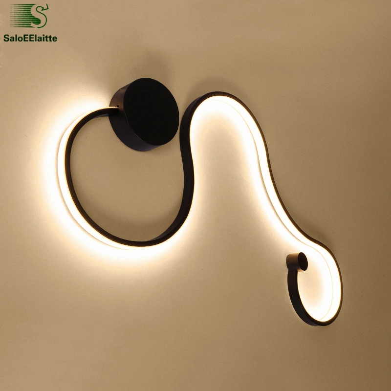 Post Modern Curved Paint Metal Led Ceiling Light Surface ...