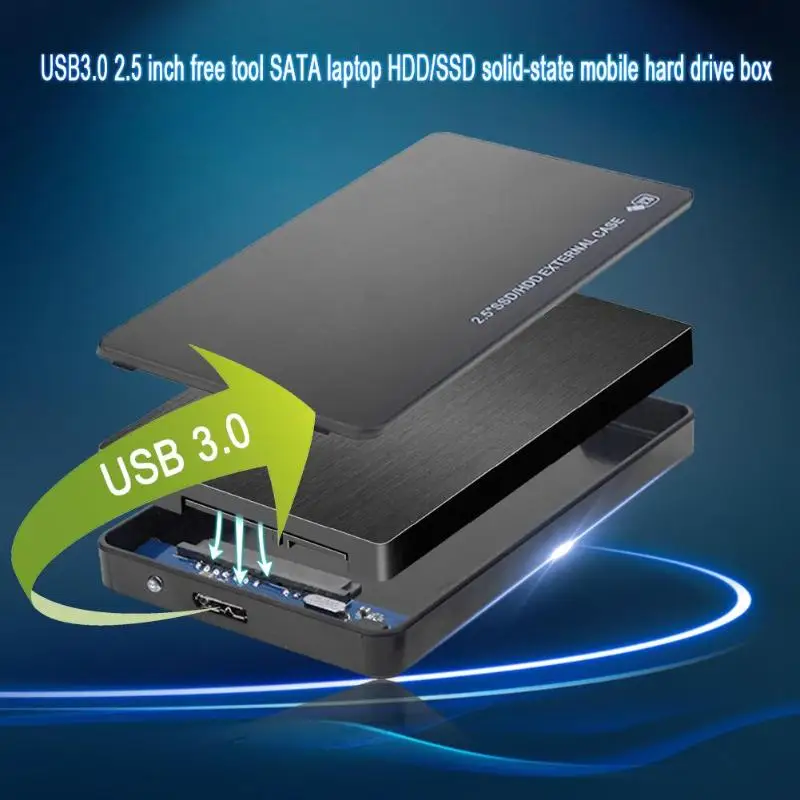 2,5 дюймовый чехол для ноутбука SATA HDD для Sata USB 3,0 SSD HD жесткий диск Внешний корпус для Хранения Caddy Box с кабелем USB 3,0