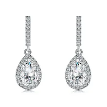 WEIMANJINGDIAN, Новое поступление, каплевидные серьги с кубическим цирконием, CZ кристалл, белое золото, цветные серьги для женщин