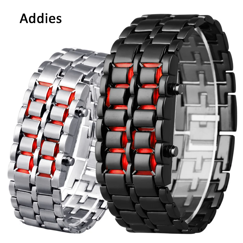 

Addies young sports watches clock waterproof electronic second generation binary LED digital men's watch alloy wrist strap watch