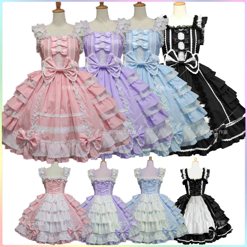 6 видов платье принцессы для девочек платье Золушки на Хэллоуин викторианская готика Лолита карнавальный костюм Многослойные женские вечерние платья горничной
