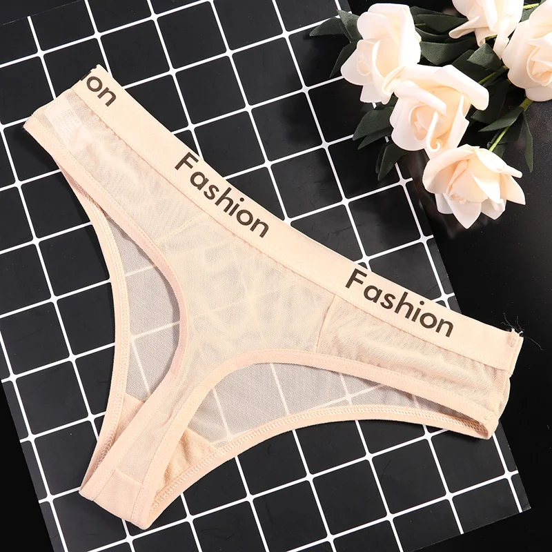 Wrap Design Sexy Ladies Cotton Mesh Transparent Panties Thongs String lingerie Fashion Low-Rise Women Underwear Seamless Briefs
