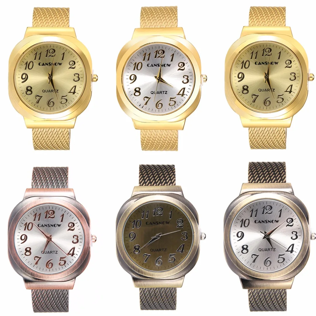 

Shellhard 6 Styles Unisex Retro WristWatch Stainless Steel Bangle Cuff Bracelet Quartz Whatces Clock Relogio For Mens Women
