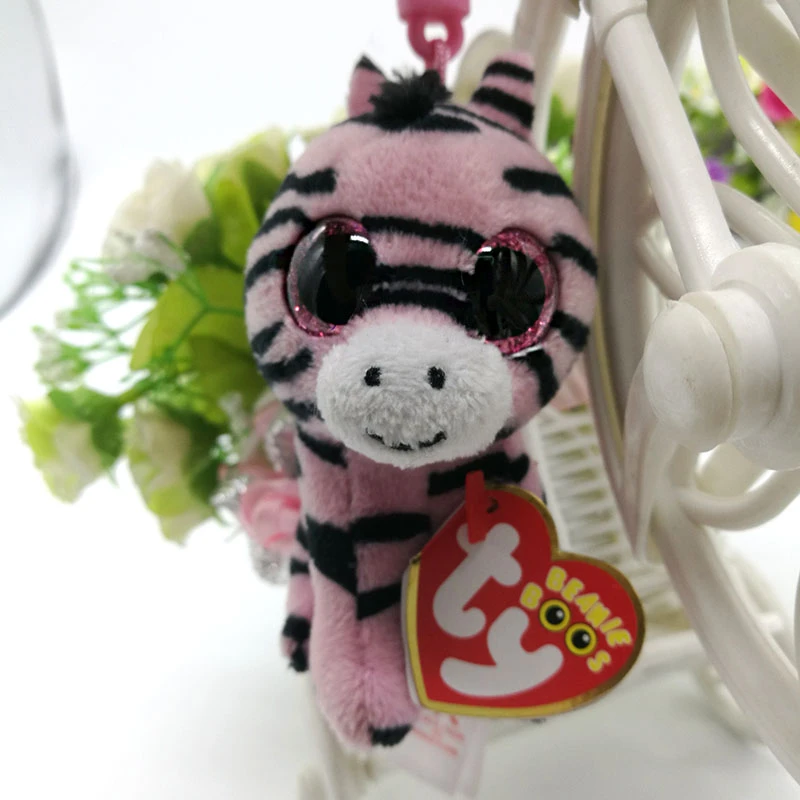 Tyビーニーボースぬいぐるみゼブラゾーイクリップ小さなペンダントかわいいぬいぐるみ人形子供誕生日ギフトキーチェーンバッグ飾りホット販売 Ty Beanie Boos Plush Toysboo Plush Toy Aliexpress
