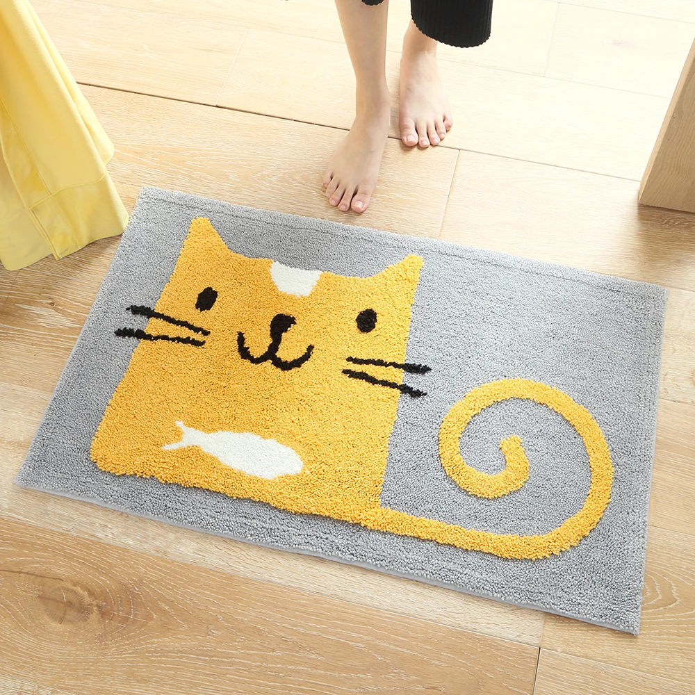 Cartoon Thickness Mat Soft Anti-slip Rug Double-layer Design Tight Edge Skin Friendly Carpet for Bathroom Bedroom Entrance Use Cartoon Thickness Mat Soft Anti-slip Rug Double-layer Design Tight Edge Skin Friendly Carpet for Bathroom Bedroom Entrance Use