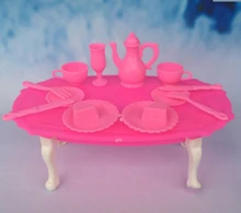 Kids Toys Play House Doll Accessories Handmade Doll’s Plastic Dinning Table For Barbie Dolls For Kali dolls For Barbie Dollhouse