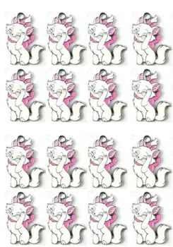 

lot 50Pcs cartoon Popular Marie Cat Necklace Key chain earrings Metal Charm Pendants Jewelry Making