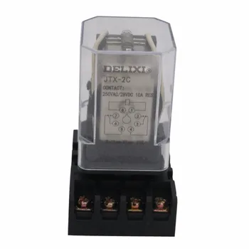 

TWTADE/JTX-2C, MK2P-I DPDT Power Relay with Plug-in Terminal Socket Base, DC 24V 12V Coil, AC220V 8 Pin 2NO 2NC