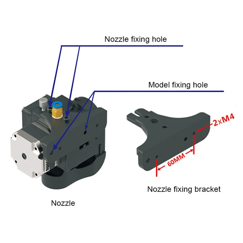 

New Double Fan Extruder Durable Heat Dissipation Cooling 0.4mm 3D Printer Accessories