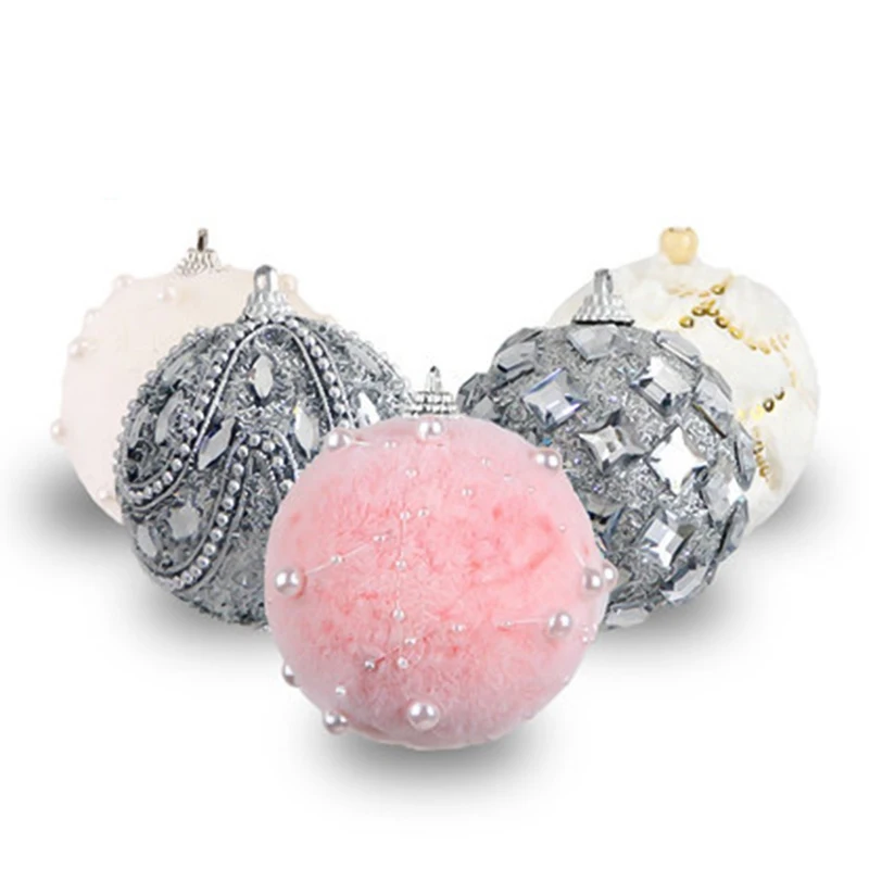 

7/8cm Merry Christmas Rhinestone Glitter Baubles Balls Christmas Tree Hanging Ornaments Decor Foam Balls Styrofoam Balls