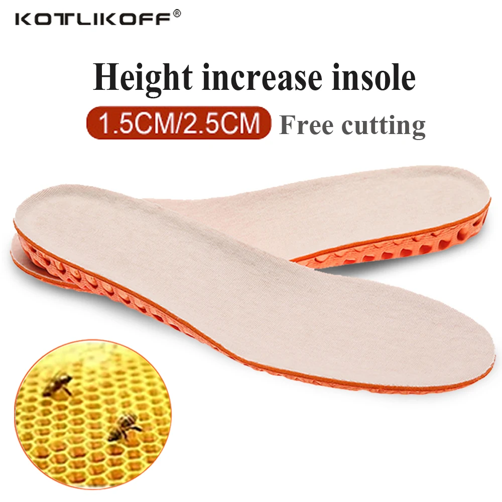 

Invisible Height Increase Shock Absorbing Breathable Insert Honeycomb Insoles for Men and Women Reduce Muscular Ache Pads Insole