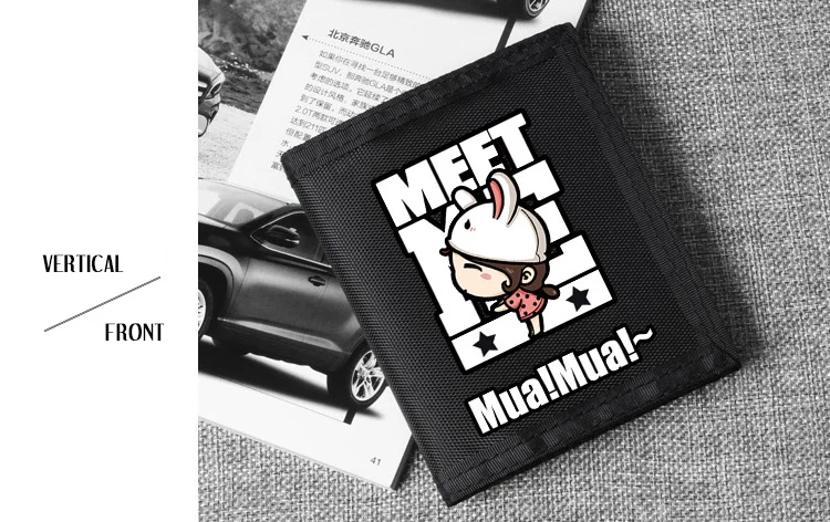 Cute Cartoon Lover Wallets for Boys and Girls Oxford Carteira Short Velcro Wallets (8)