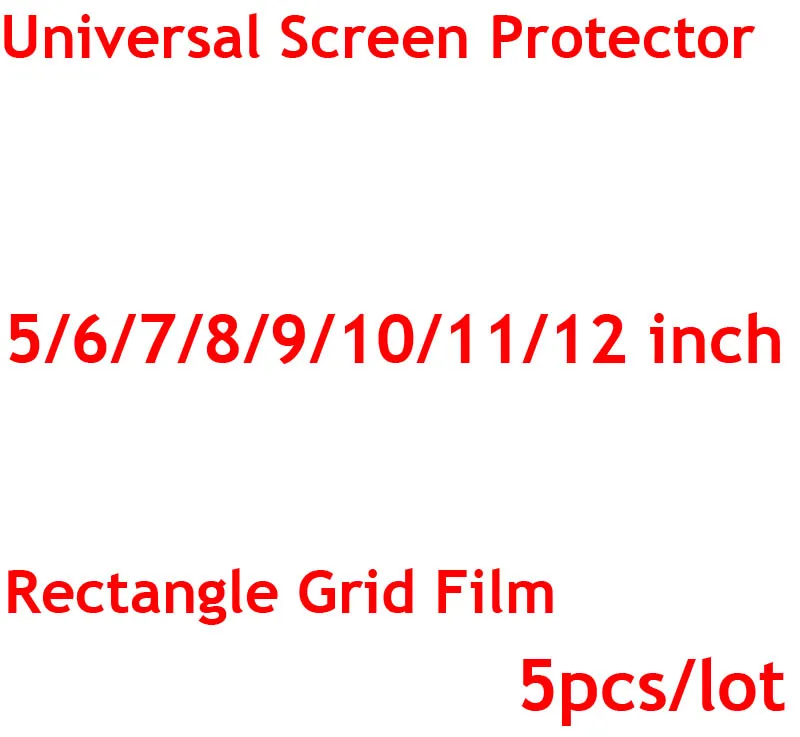 

5pcs Universal 5/6/7/8/9/10/11/12 Inch Protective Film Clear/Matte Screen Protectors for Mobile Phone Tablet Car GPS General LCD