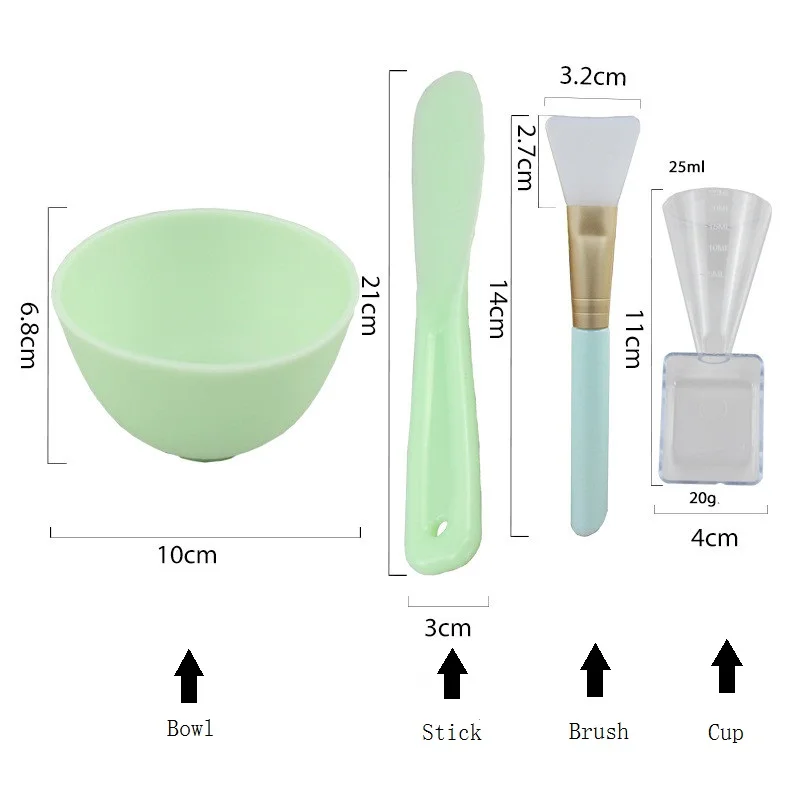 1 шт./1 Набор, портативная силиконовая маска, миска для лица, кисточка палочка, чашка, ложка, набор, инструменты для макияжа лица, Прямая поставка