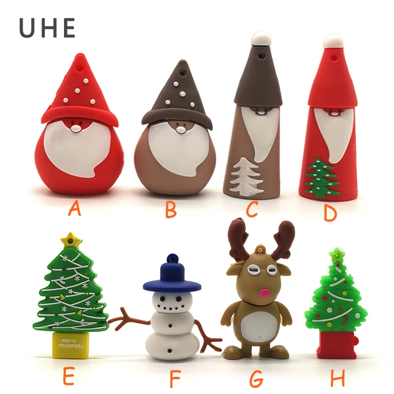 Usb флеш накопитель в виде рождественской елки/снеговика/Санта Клауса 4 ГБ 8 16 32 64
