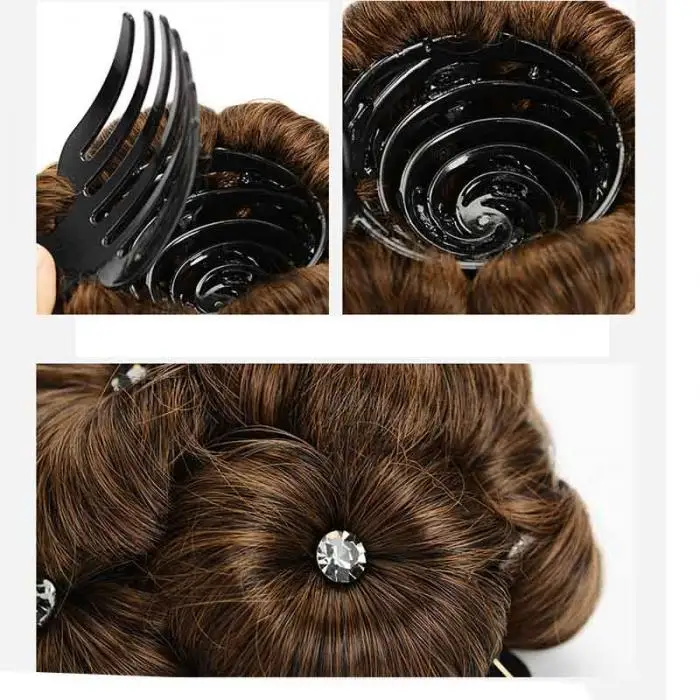Поддельные волосы булочки для наращивания свадебные заколки в кудрявые шиньоны синтетические волокна для укладки волос парик из натуральных волос для женщин