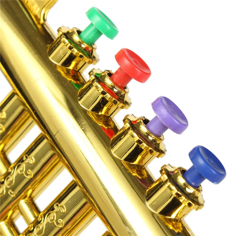 Золотые серебряные трубы пластиковые мальчики девочки детские игрушки подарок музыкальный инструмент трубы 37x 10 см