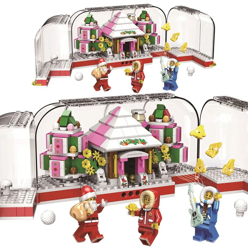 

Creators Winter Crystal Village Blocks Station Compatibe LegoINGLY Christmas Model Building Blocks architecture Toy for children