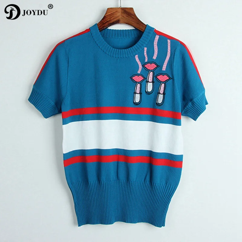 2018 new luxury brand runway sweater for women short sleeve lipstick 2018 new luxury brand runway sweater for women short sleeve lipstick