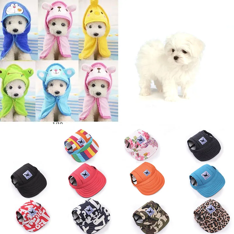 Pet Dog Caps Summer Canvas Baseball Caps Pet Dog Clothes Collocation