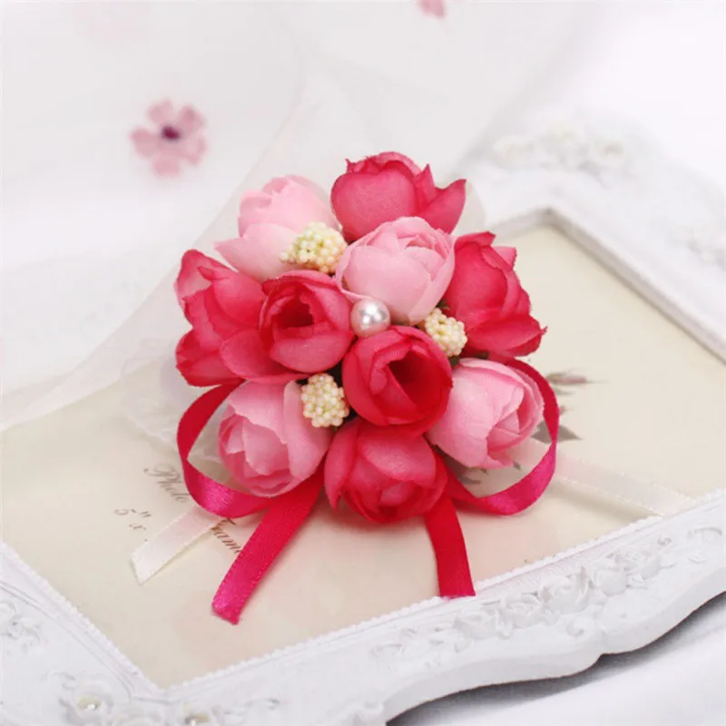 Wrist Corsage Bridesmaid Sisters Hand Flowers Artificial Bride Flowers For Wedding Dancing Party Decor Bridal Prom Wrist Corsage Bridesmaid Sisters Hand Flowers Artificial Bride Flowers For Wedding Dancing Party Decor Bridal Prom