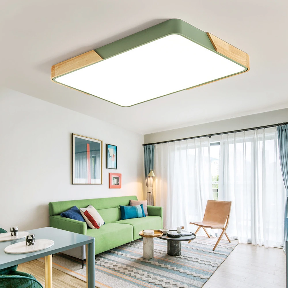 

[DBF]Nordic Ultra-thin Multicolor LED Ceiling Lamp Modern Office Light Fixtures Wooden Kitchen Bedroom Ceiling Light Luminaire