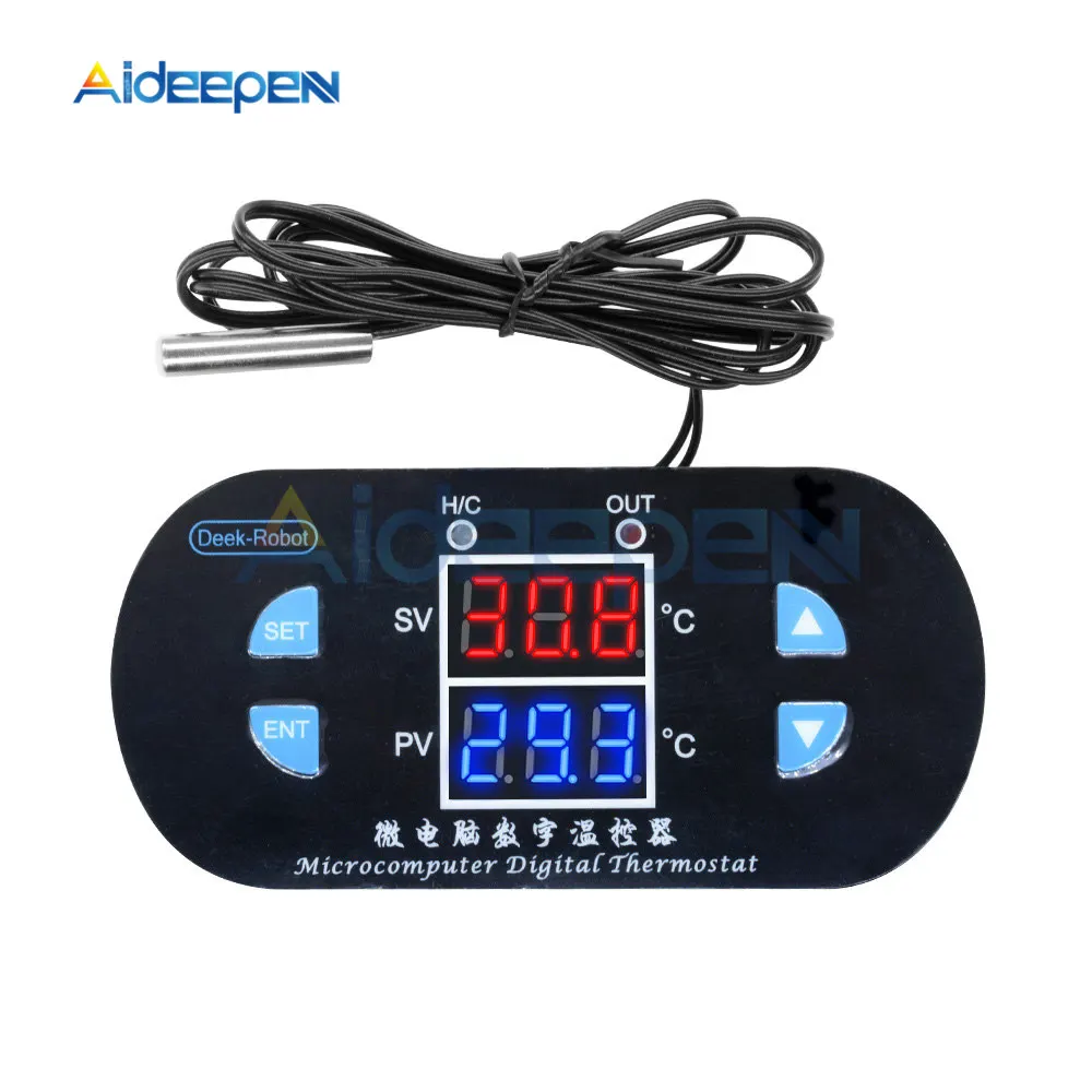 

DK-W1308 12V 10A Digital Thermostat Temperature Controller Regulator Heating Cooling Thermometer Red Blue Dual LED Display