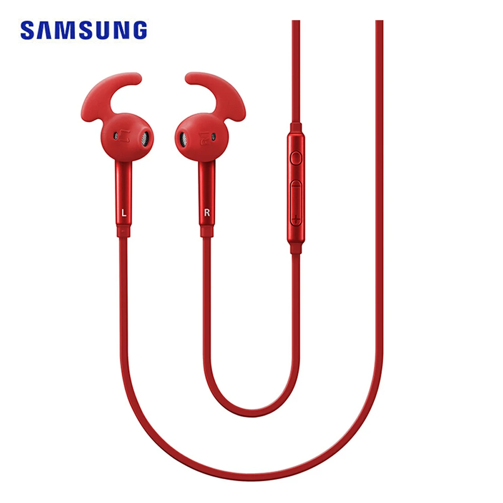 Красный Samsung EG920 3,5 мм проводные наушники стерео музыкальные наушники встроенный контроль с микрофоном шумоподавление Спортивная гарнитура - Цвет: Красный