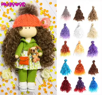 

1pcs 15*100cm High Temperature Fiber Fashion Imitation Wool Roll Doll Hair Wefts for DIY 1/3 1/4 1/6 BJD SD Doll Wigs