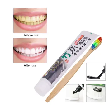 

Tooth Care Natural Stain Removal Whitening Charcoal Toothpaste all purposes Teeth Whitening Toothpaste Black Y712