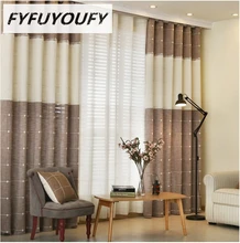 Cotton and linen custom curtain sitting room bedroom flat window shading curtain finished product contracted and contemporary