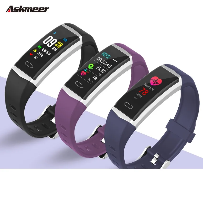 ASKMEER B5 Smart Сердечного ритма трекер Фитнес Смарт-браслет Для мужчин спортивный