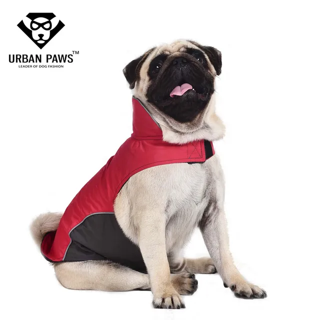 Urban Paws Waterproof Dog Coat Jacket Fleece Lined Raincoat Outdoor Pet
