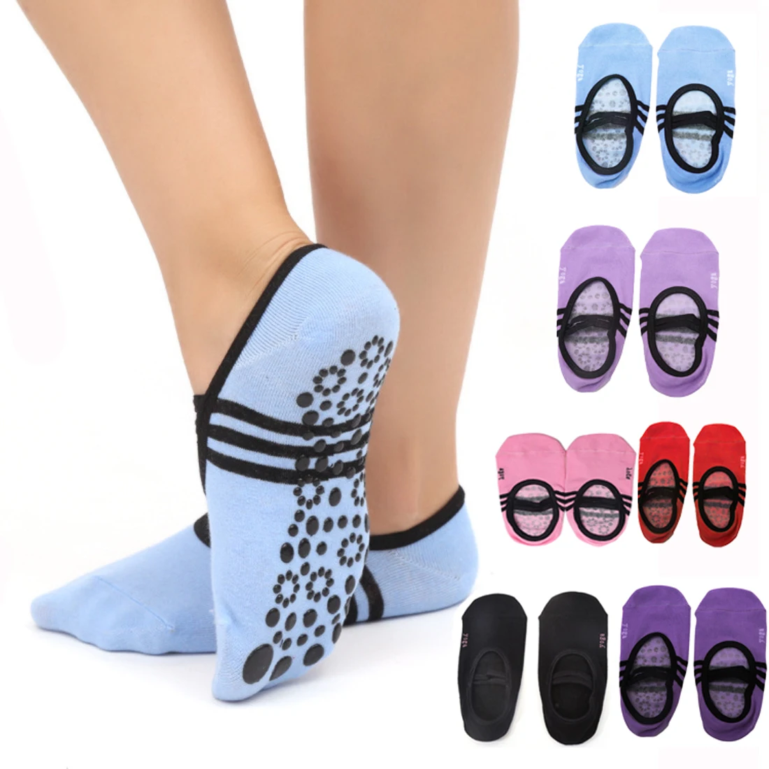 2017 New Women Anti Slip Cotton Yoga Socks Professional Fitness Sport Pilates Socks Ballet Socks Dance Socks Free Shipping