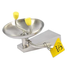 Новое поступление 304 из нержавеющей стали аварийная настенная станция для промывания глаз с желтые кепки