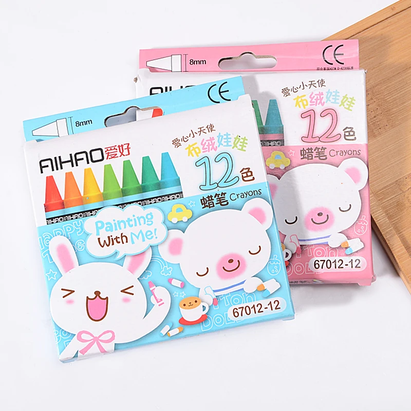 Kawaii Animal Art Markers Pen Cute Colored Print Non-Toxic Crayon Oil Painting Stick Highlighters Pens School Stationery Gift