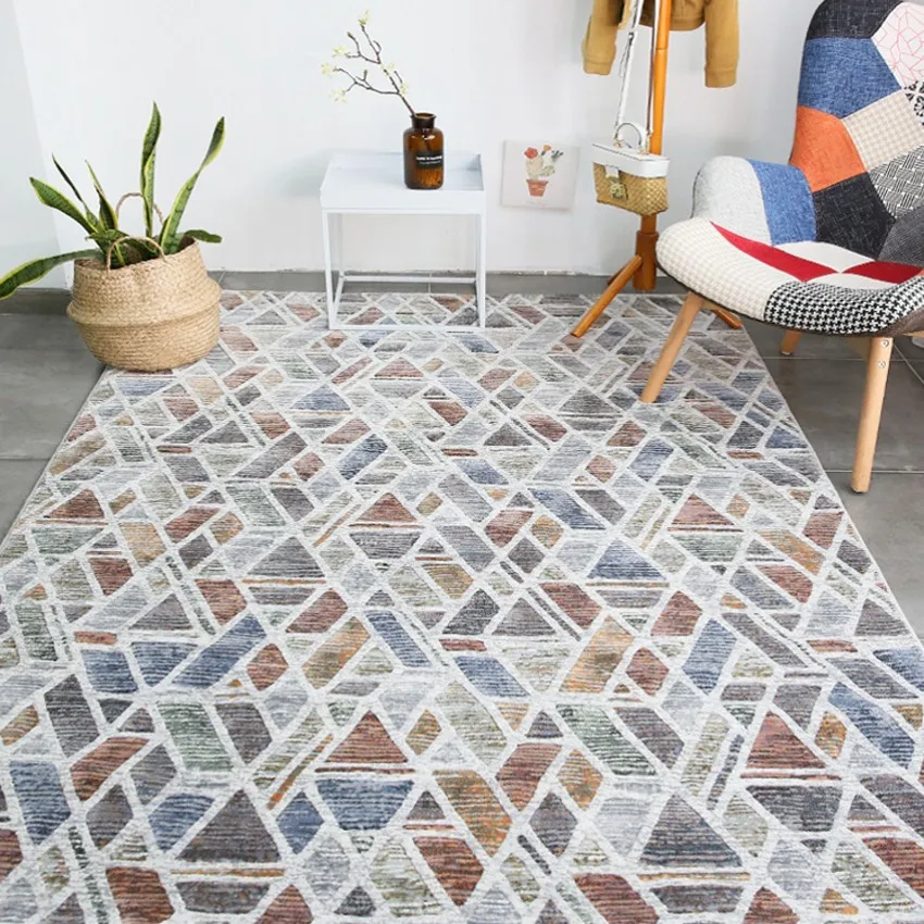 Decorative geometric rug ,big size durable living room carpet, Nordic