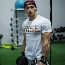Новая одежда для тренировок, хлопковые футболки для тренажерного зала, Мужская футболка с коротким рукавом, спортивная одежда для фитнеса и бодибилдинга, топы