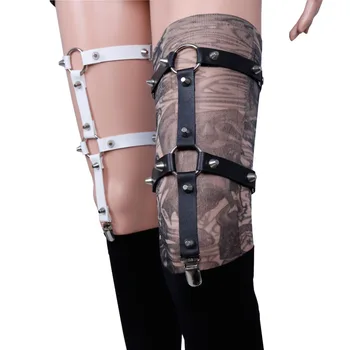 

gothic PUNK leather harness for harajuku women cosplay punk braces for women DOUBLE ROUNDS garters belts