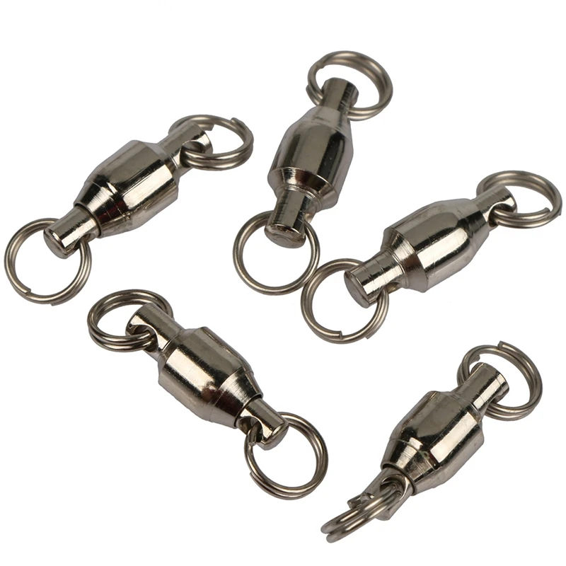 

200Pcs/Lot Ball Bearing Swivel With Split Ring Fishing Connector Hooks Fishing Terminal Tack Fishing Gear Gadget Eight-Ring Ri