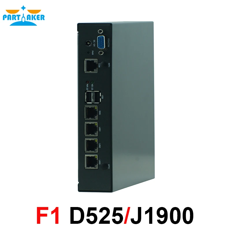 Mini PC Celeron J1900 Quad Core Intel Atom D525 Processor Network Security Control Desktop Firewall Router Mini Computer 4 LAN