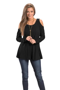 

Tumblr Korean Real Regular Full Polyester Cotton O-neck Canvas 2019 New Style Womens Round Neck Off-shoulder Bottoming Shirt