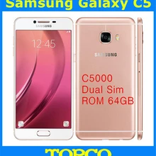 Samsung Galaxy C5 Duos GSM 4G LTE разблокированный Android мобильный телефон с двумя sim-картами C5000 Восьмиядерный 5," 16 МП ram 4 Гб rom 64 ГБ