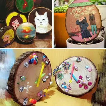 

Natural Wooden Slices 3.5Inch to 4 Inch 20pcs with Tree Bark Circles Log Discs for DIY Crafts Christmas Rustic Wedding Ornaments