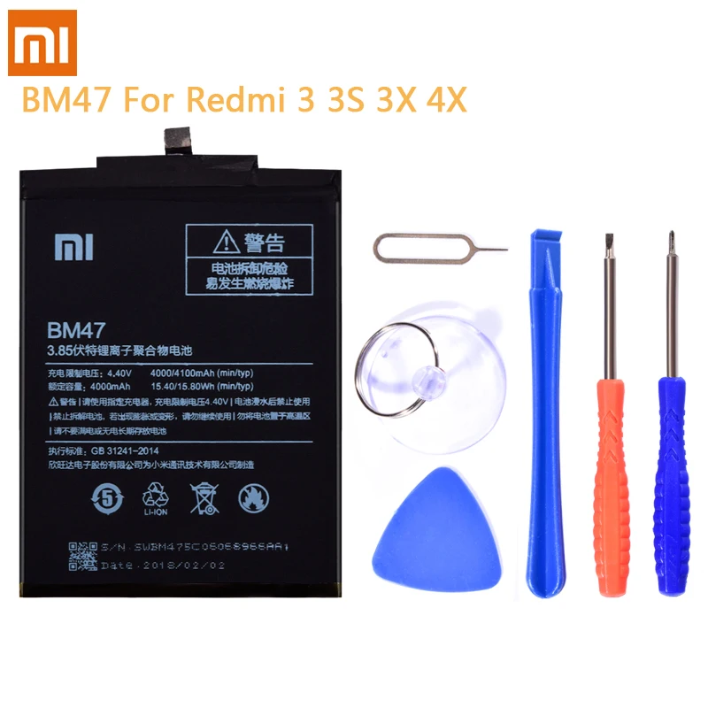 Оригинальный аккумулятор BN34 BN30 BM47 BM36 BM22 для Xiaomi Mi 5 5S Redmi 5A 4A 3 3S 4X 3X сменная литий