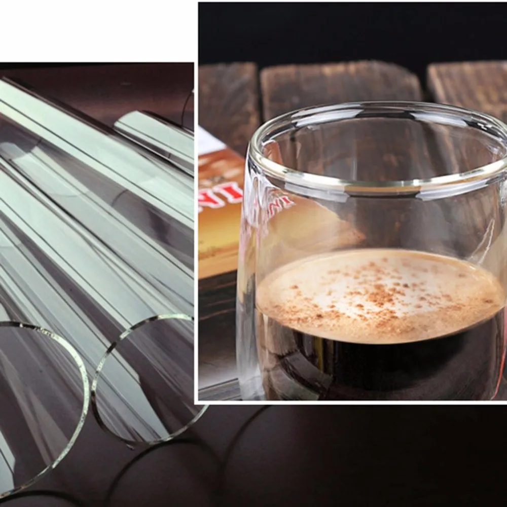 Прозрачная двухслойная стеклянная термостойкая чашка для чая, кофейная кружка, изоляционная чашка, здоровый напиток, отличный подарок, кухонный инструмент
