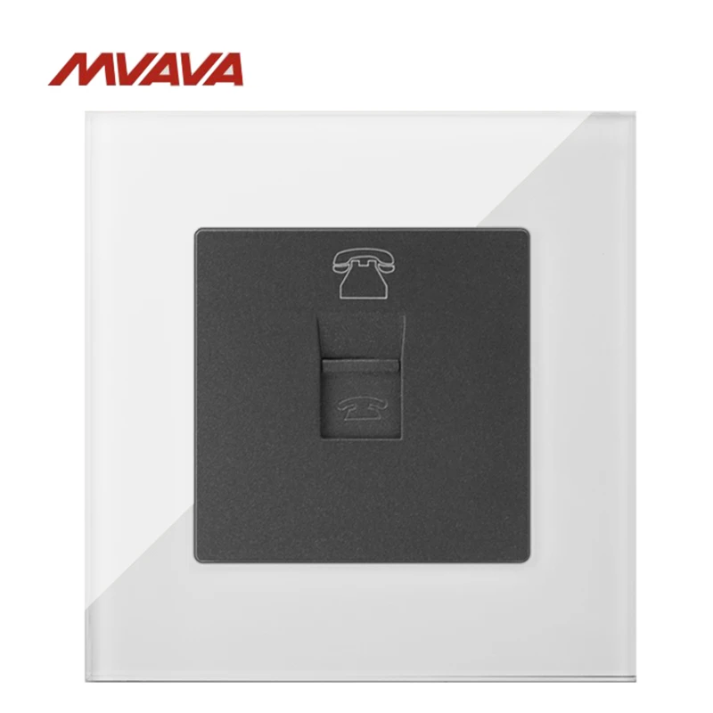 MVAVA RJ11 Телефон Джек Разъем Порт розетки тел сосуд Luxucy белый кристалл стекло
