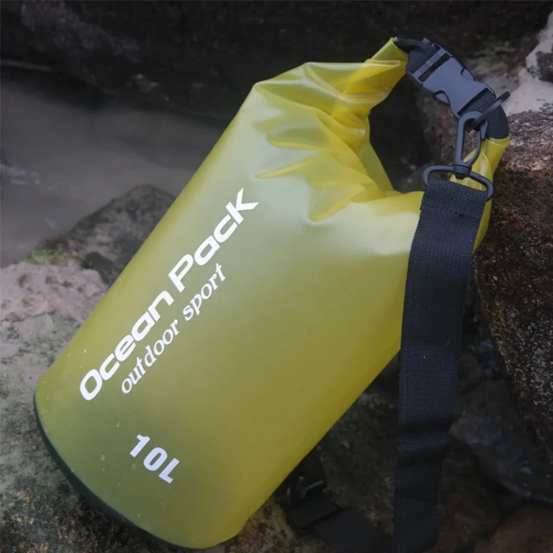 2L 5L 10L Водонепроницаемый сухой мешок открытый пляж один плечевой ремень ПВХ с пряжкой плавающий мешок для хранения путешествия катание на лодках рафтинг сумки
